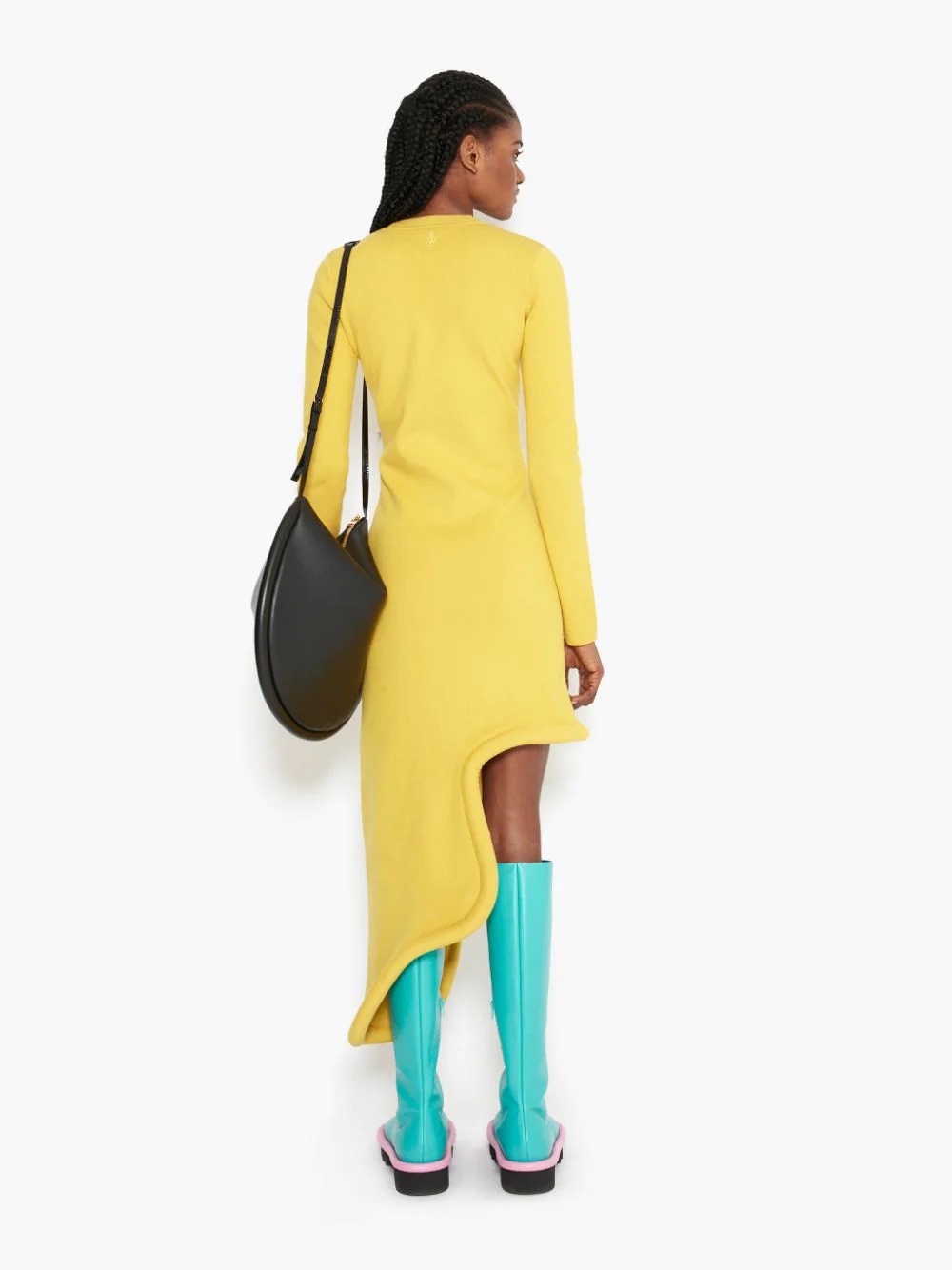 BUMPER-TUBE LONG SLEEVE ASYMMETRIC DRESS - 4