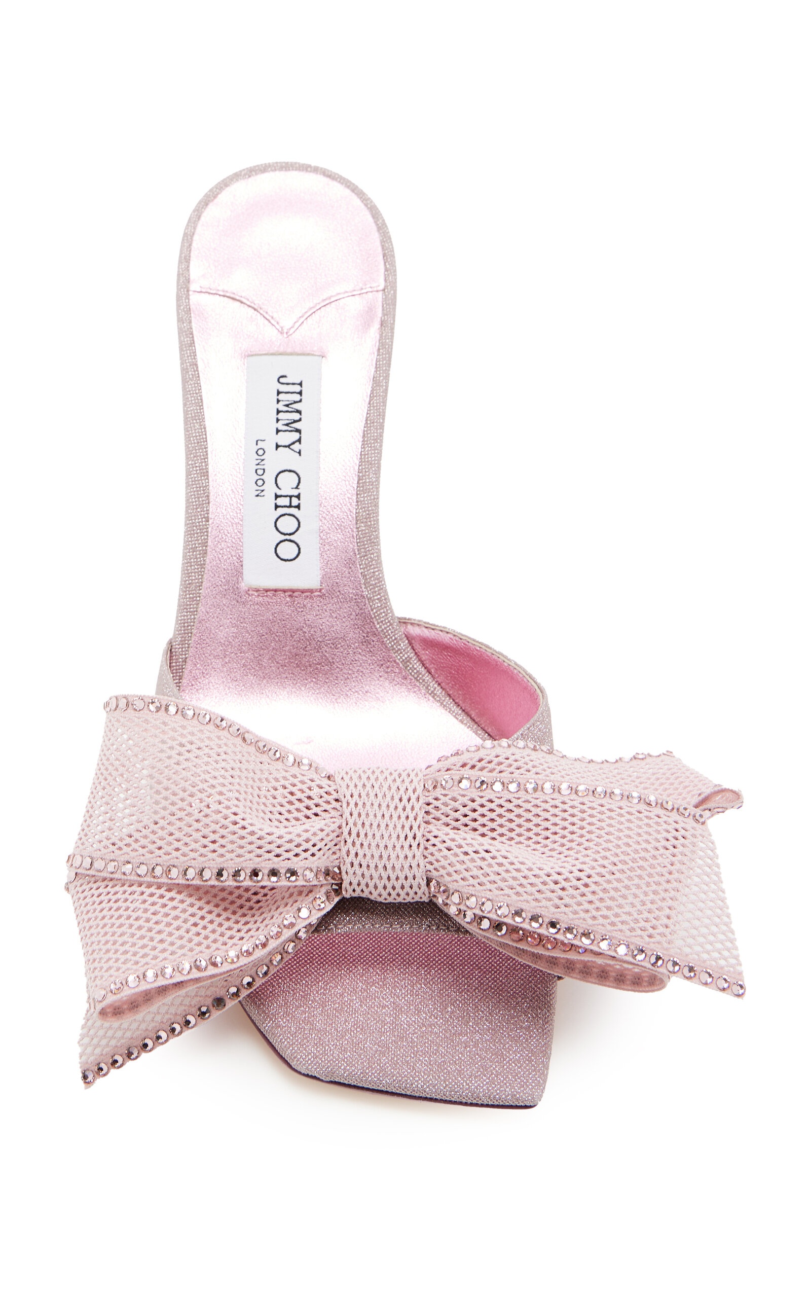 Jodi Bow-Embellished Glittered Mules pink - 3