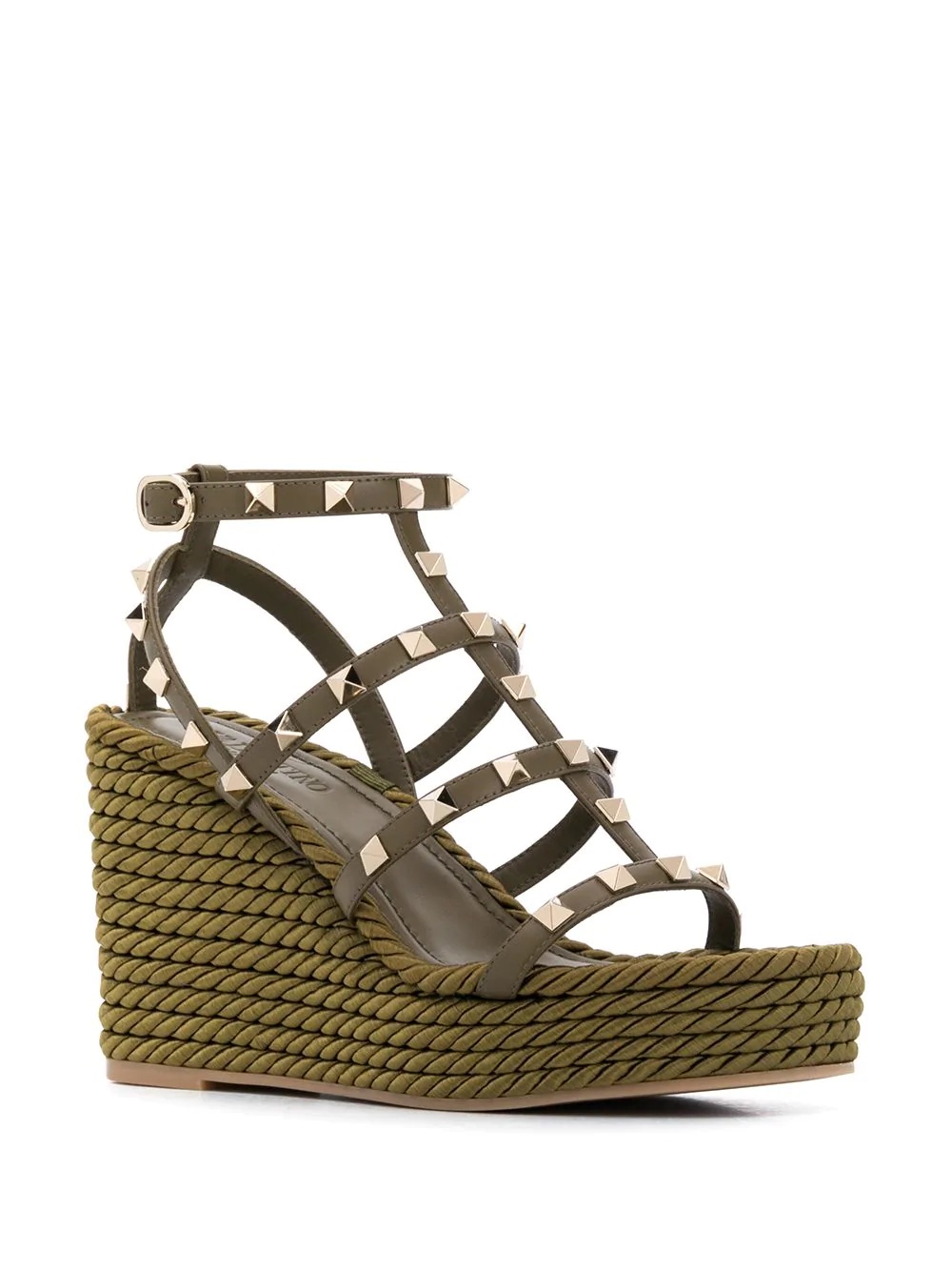 Rockstud rope wedge sandals - 2