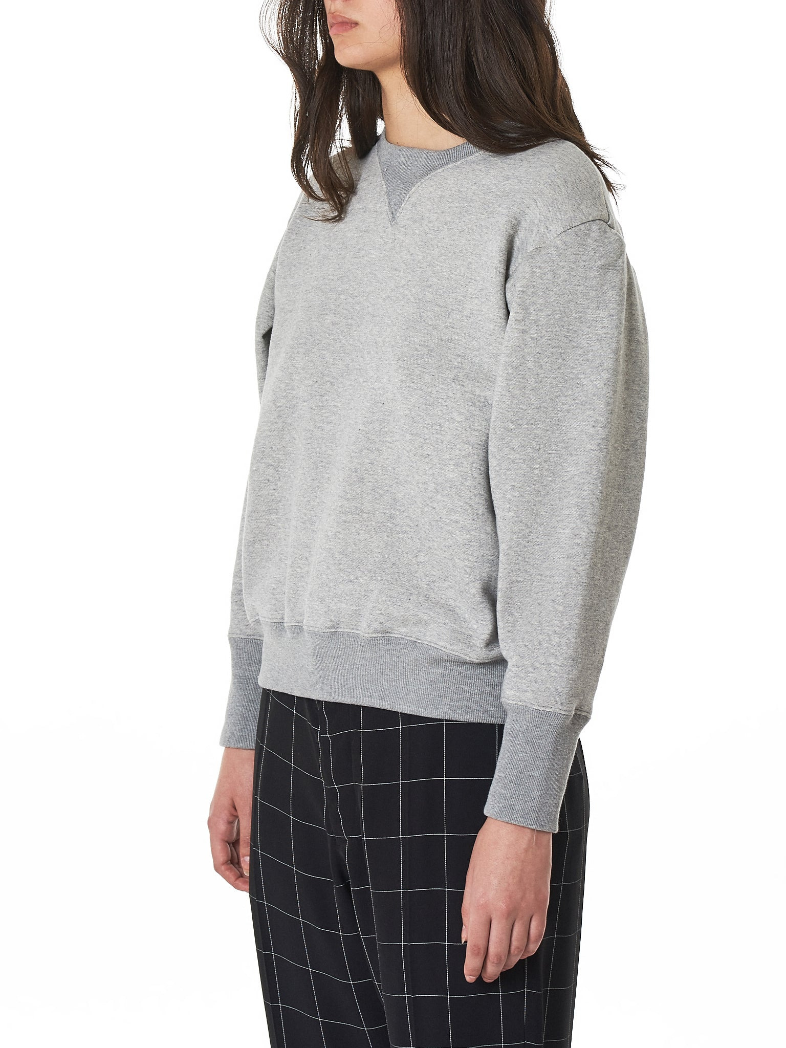 Curled Shoulder Crewneck Pullover - 2