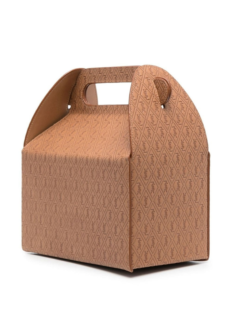 debossed-monogram leather tote bag 3