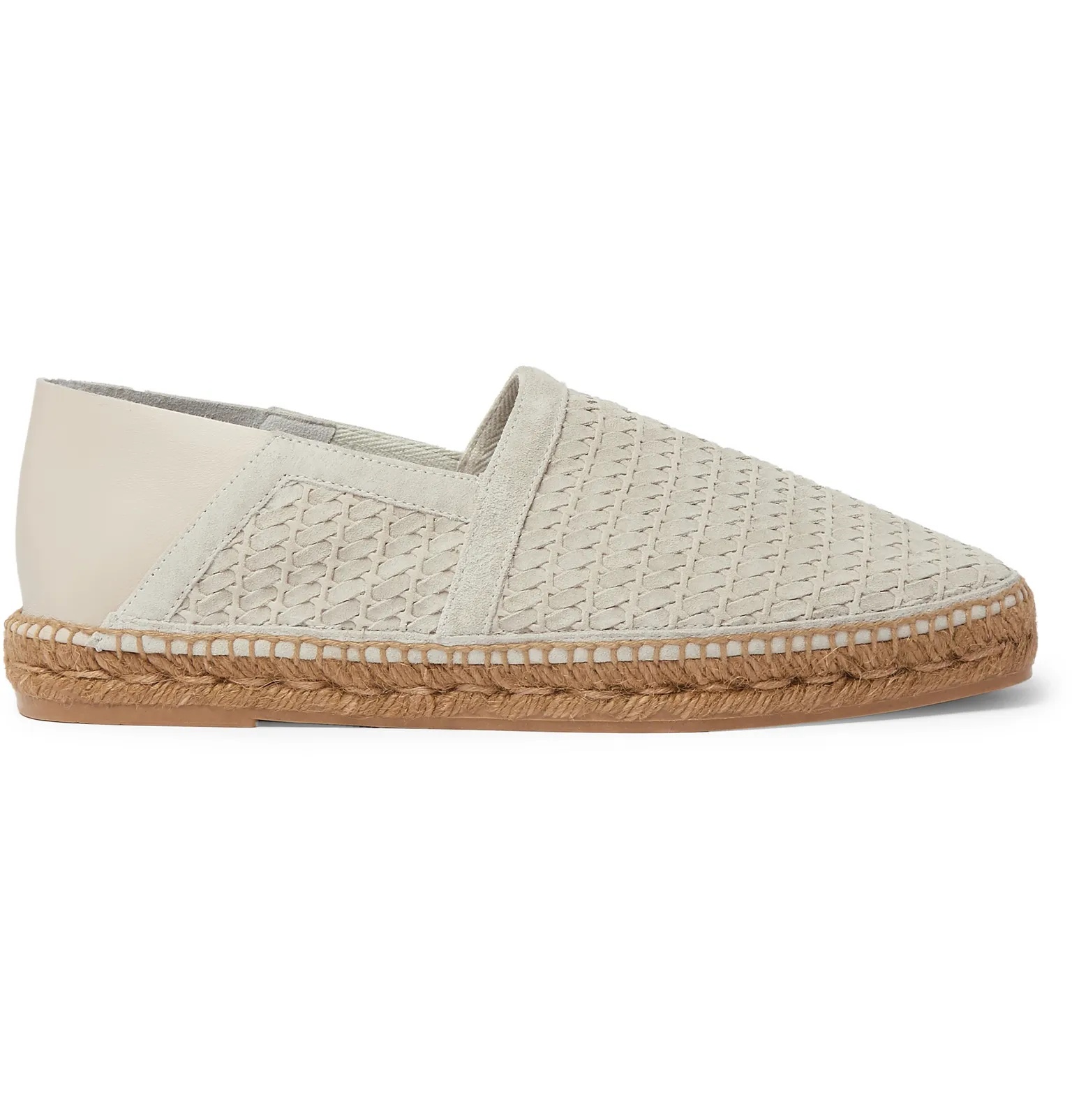 Barnes Leather-Trimmed Woven Suede Espadrilles - 10