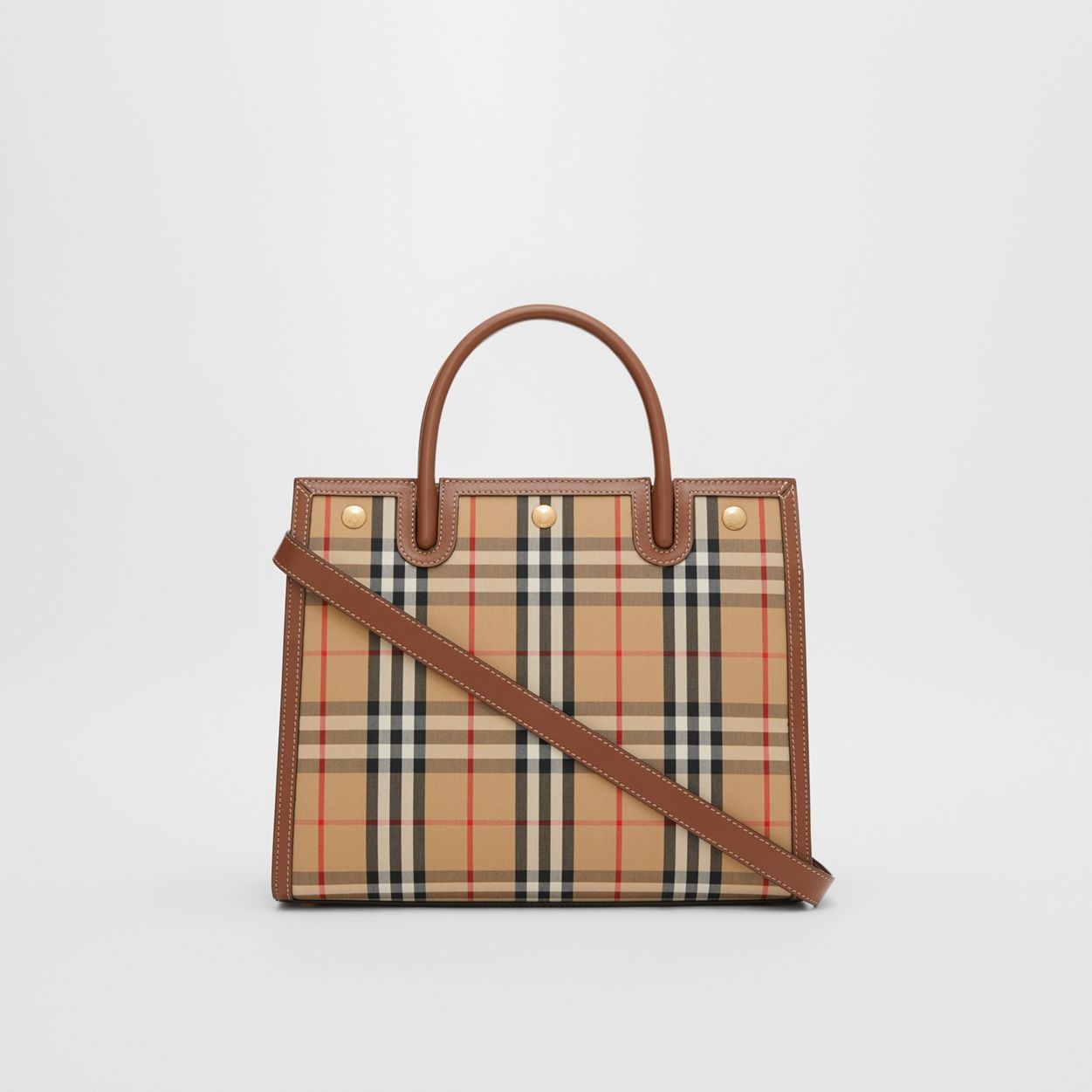 Small Vintage Check Two-handle Title Bag - 8