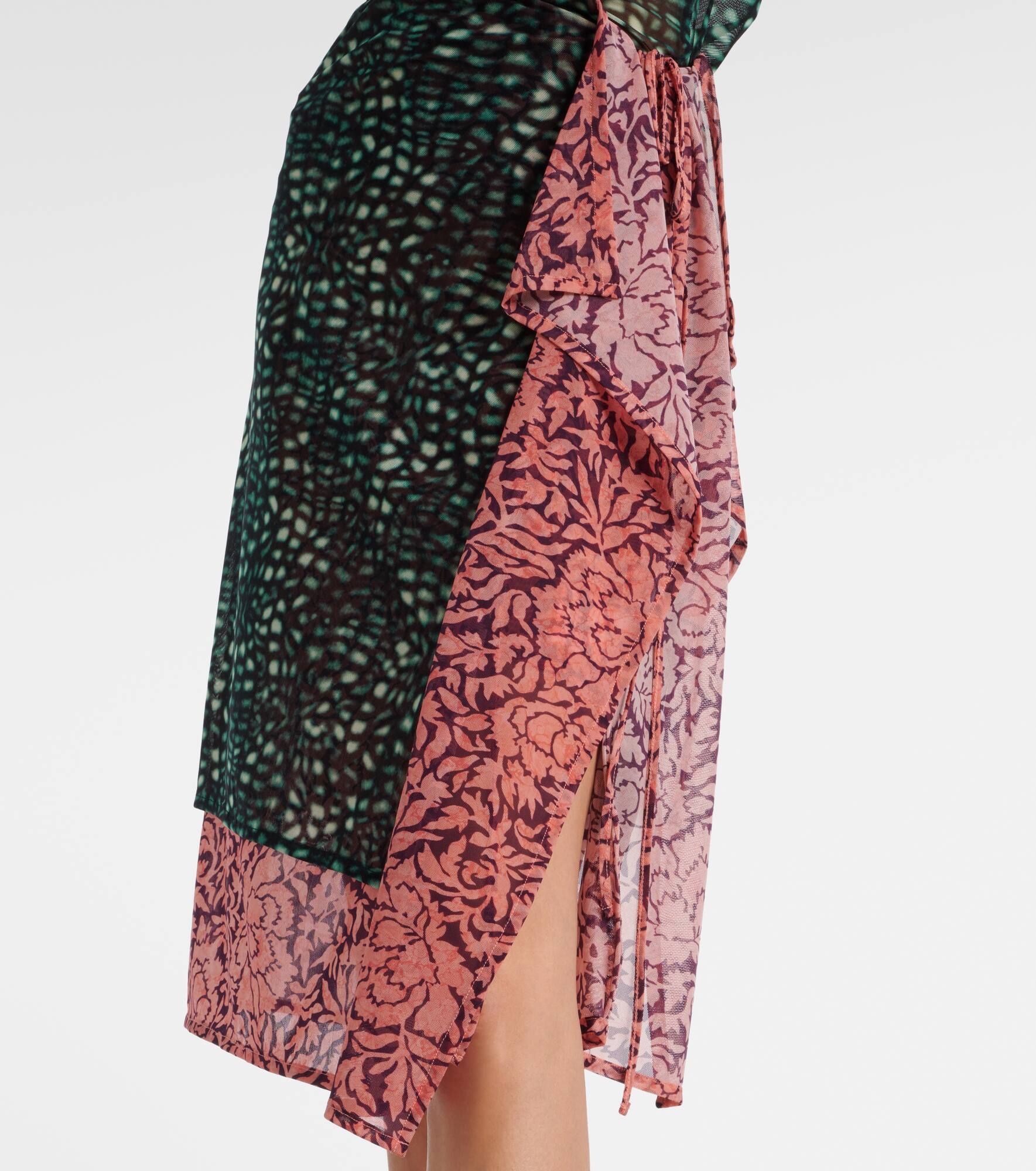 Printed draped midi skirt - 5