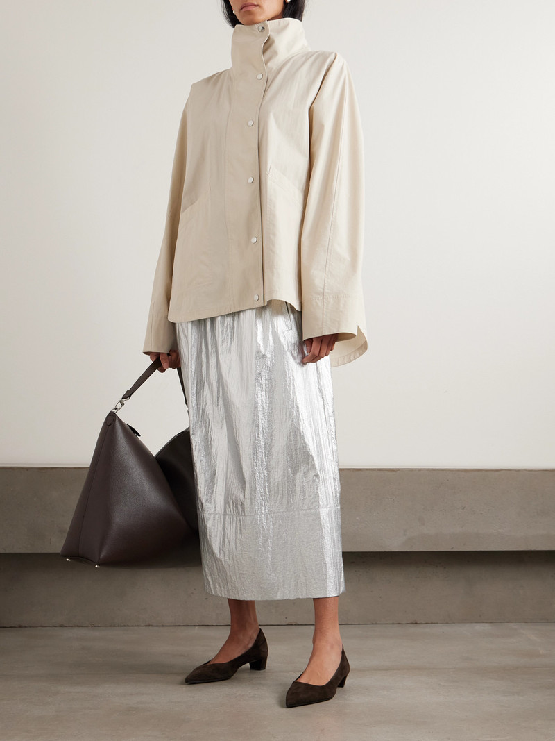 Tibi Metallic Shell Midi Skirt outlook