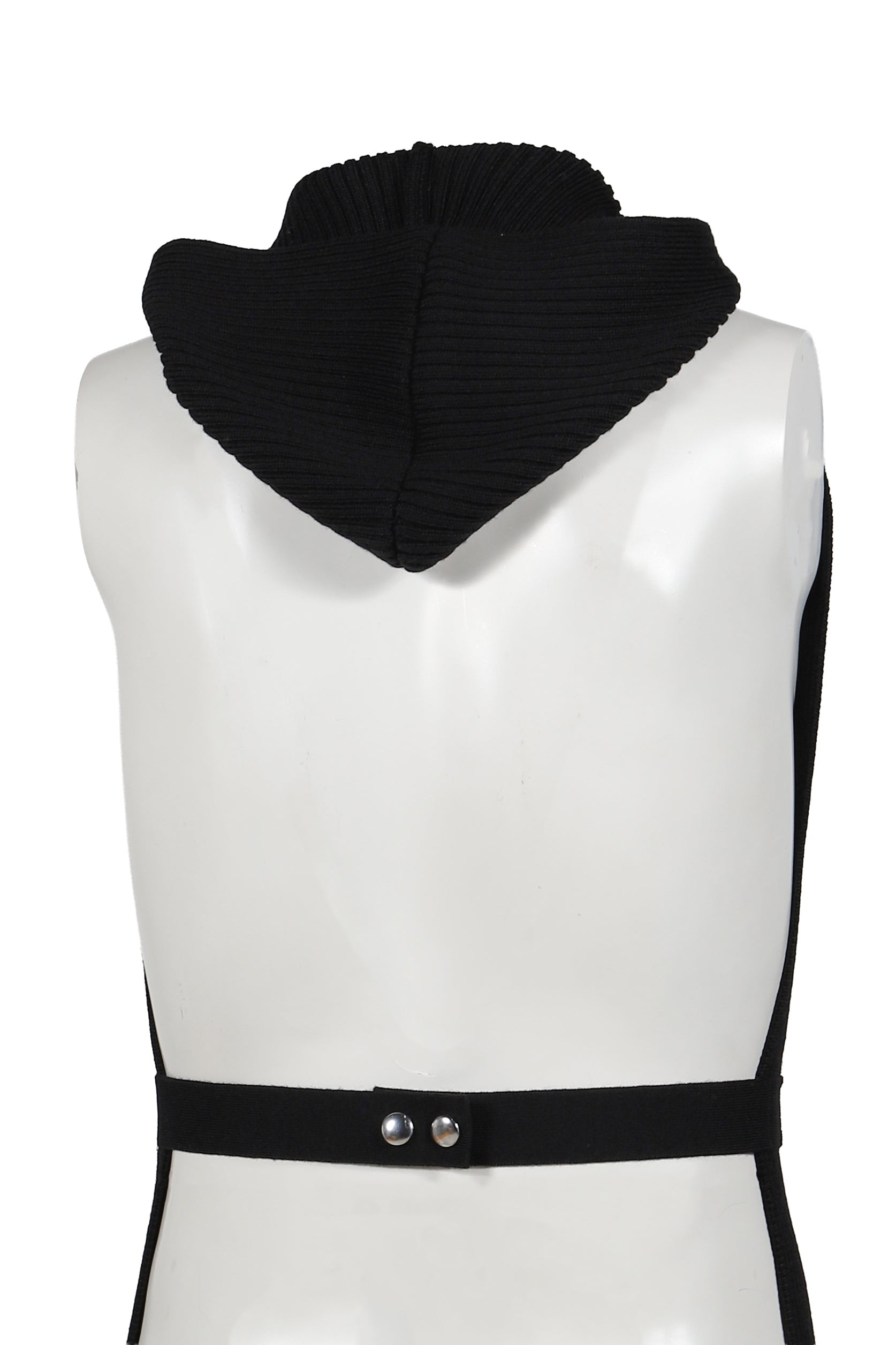 SLEEVELESS ZIPPED WOOL CARDIGAN / BLK - 5
