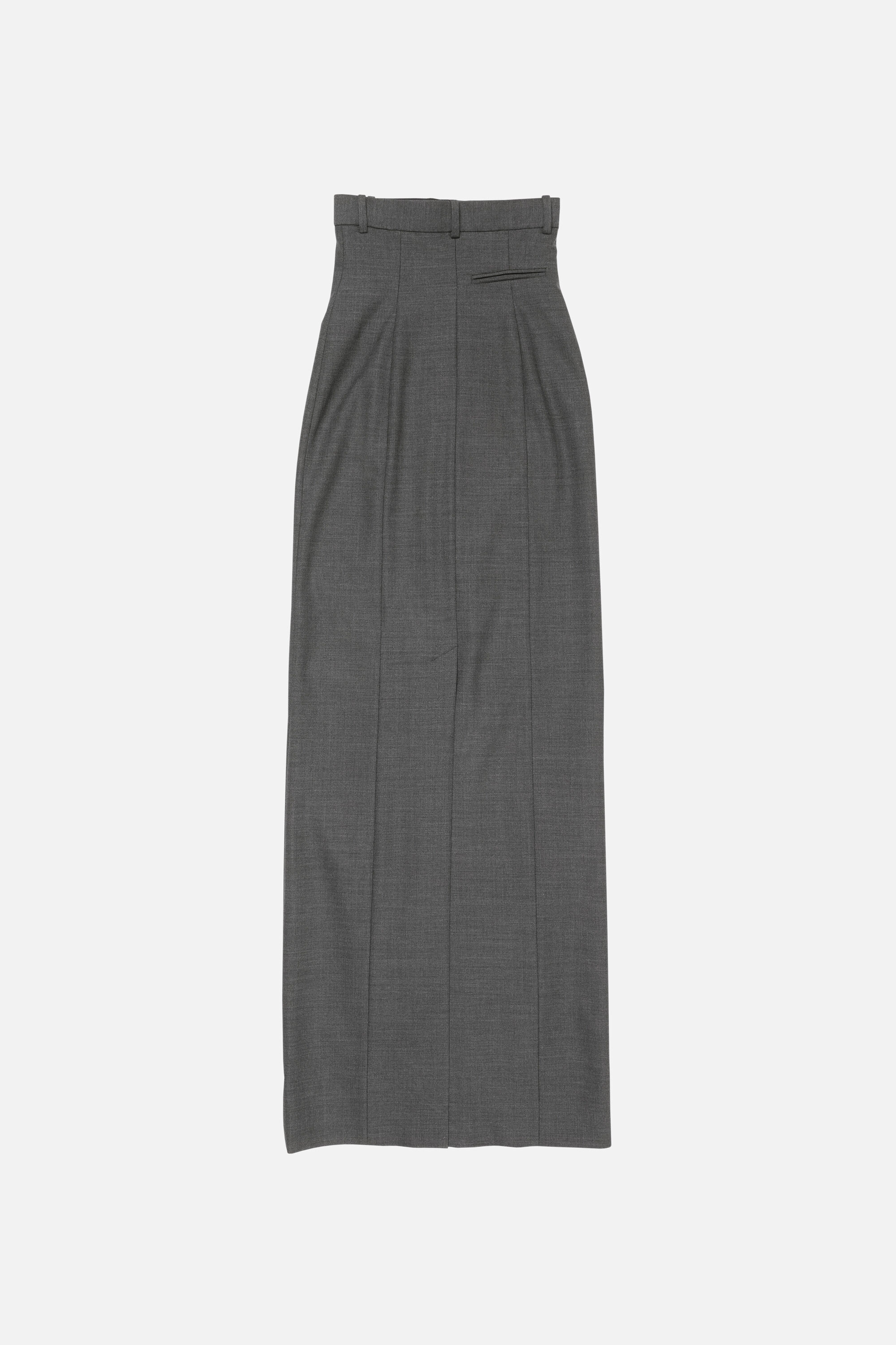 Wool long skirt - Dark Grey Melange - 7