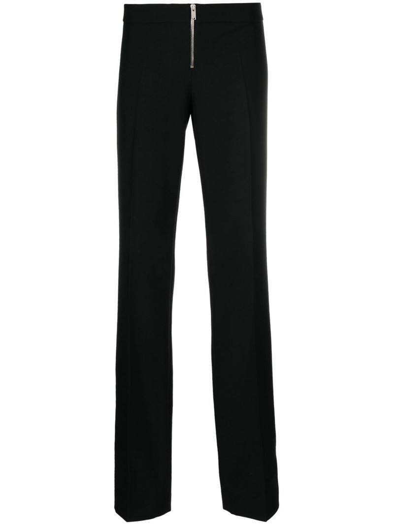 low-rise wool slim trousers 1
