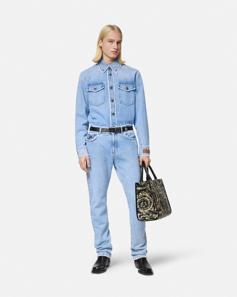 VERSACE Frayed Regular-Fit Jeans outlook