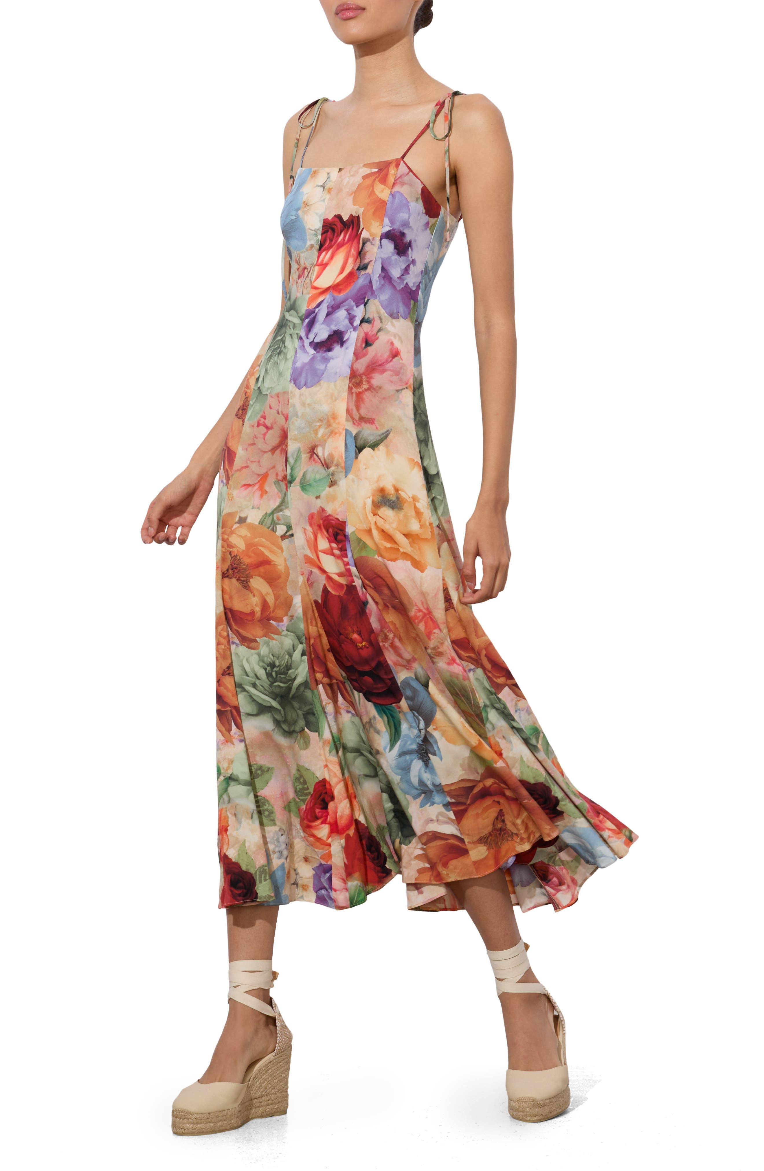 Alice + Olivia Jeanette Floral Panel Dress in Storm Floral at Nordstrom - 3