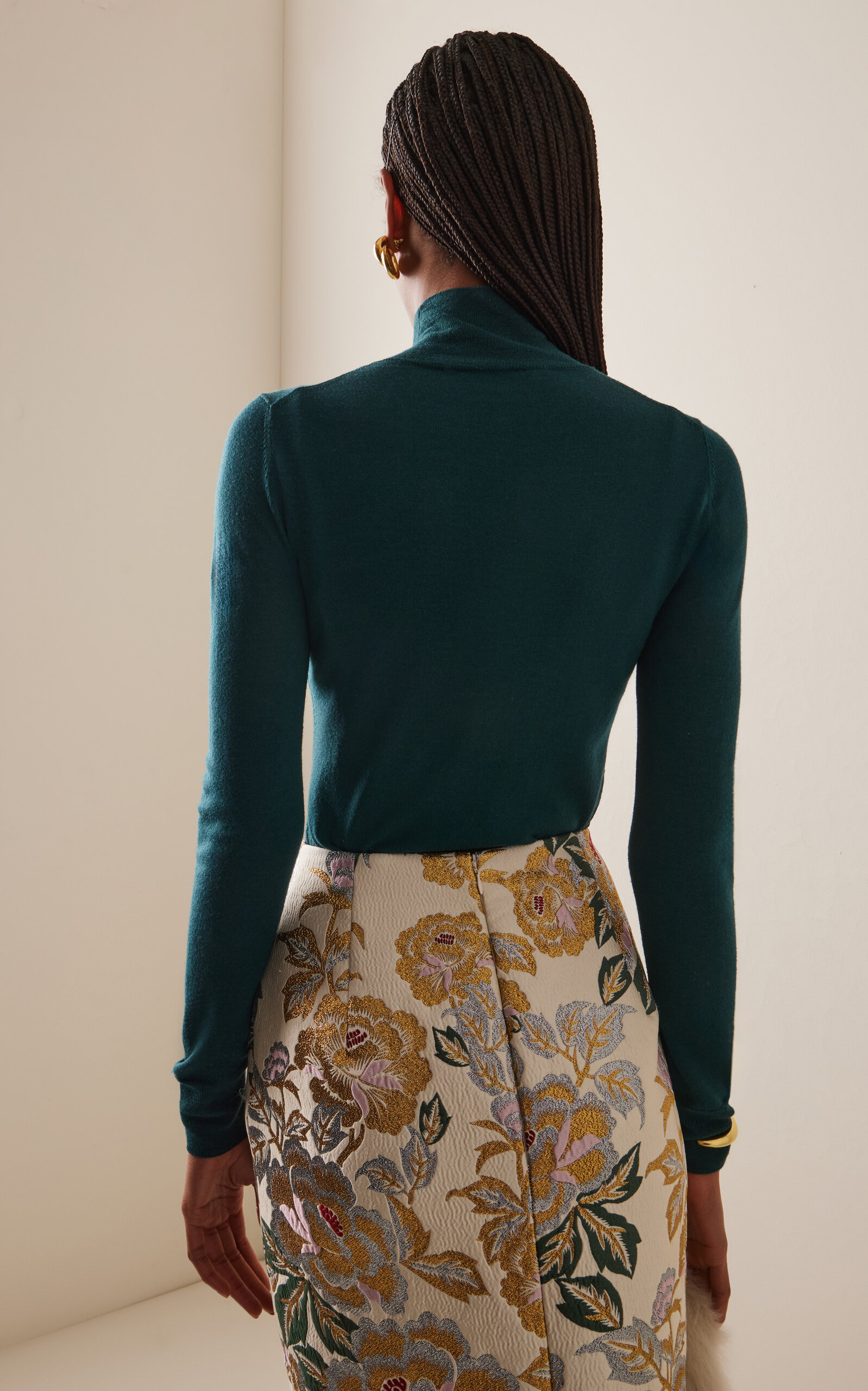 Turtleneck Wool-Silk Sweater green - 4