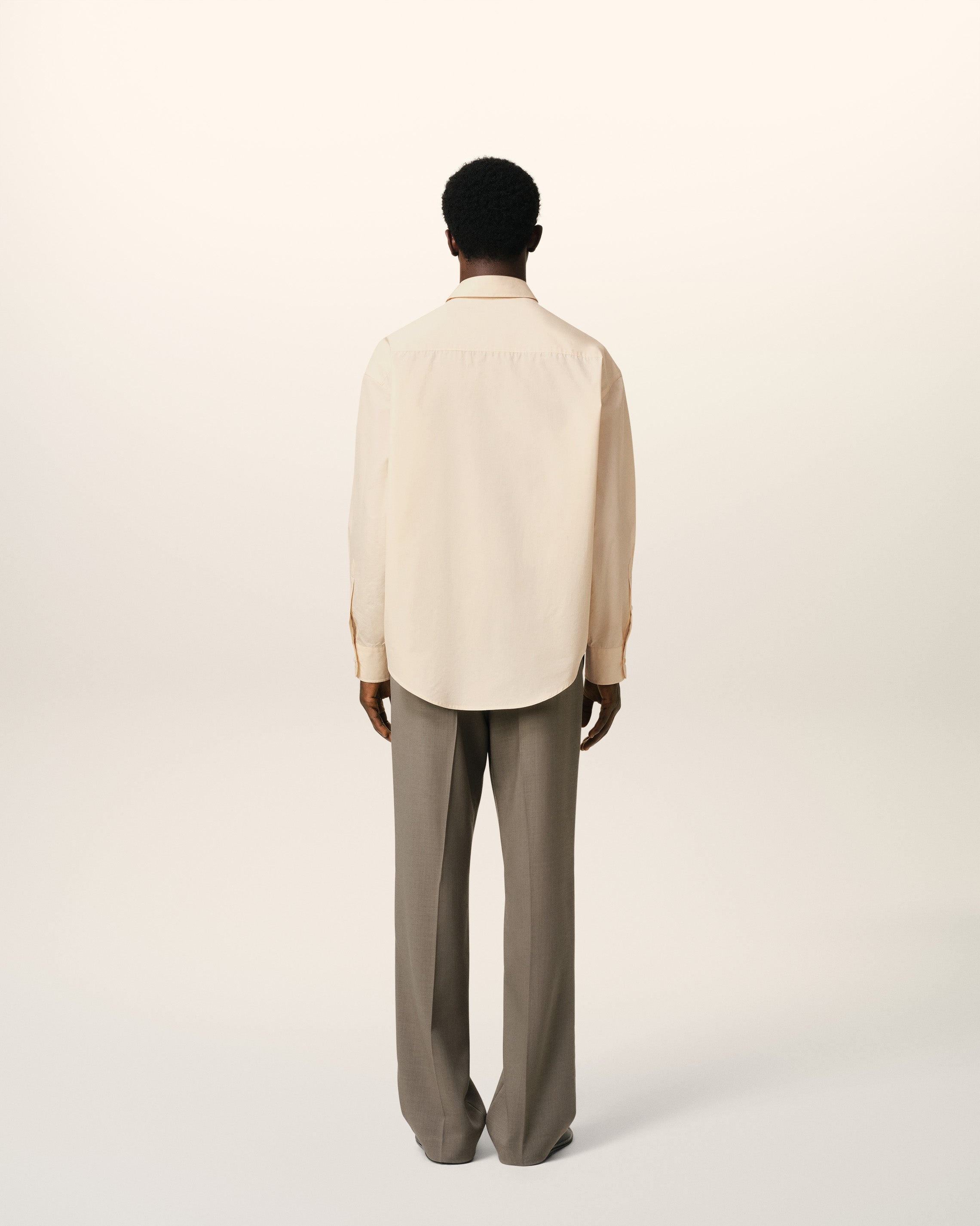 BEIGE COTTON AMI DE COEUR BOXY SHIRT - 5