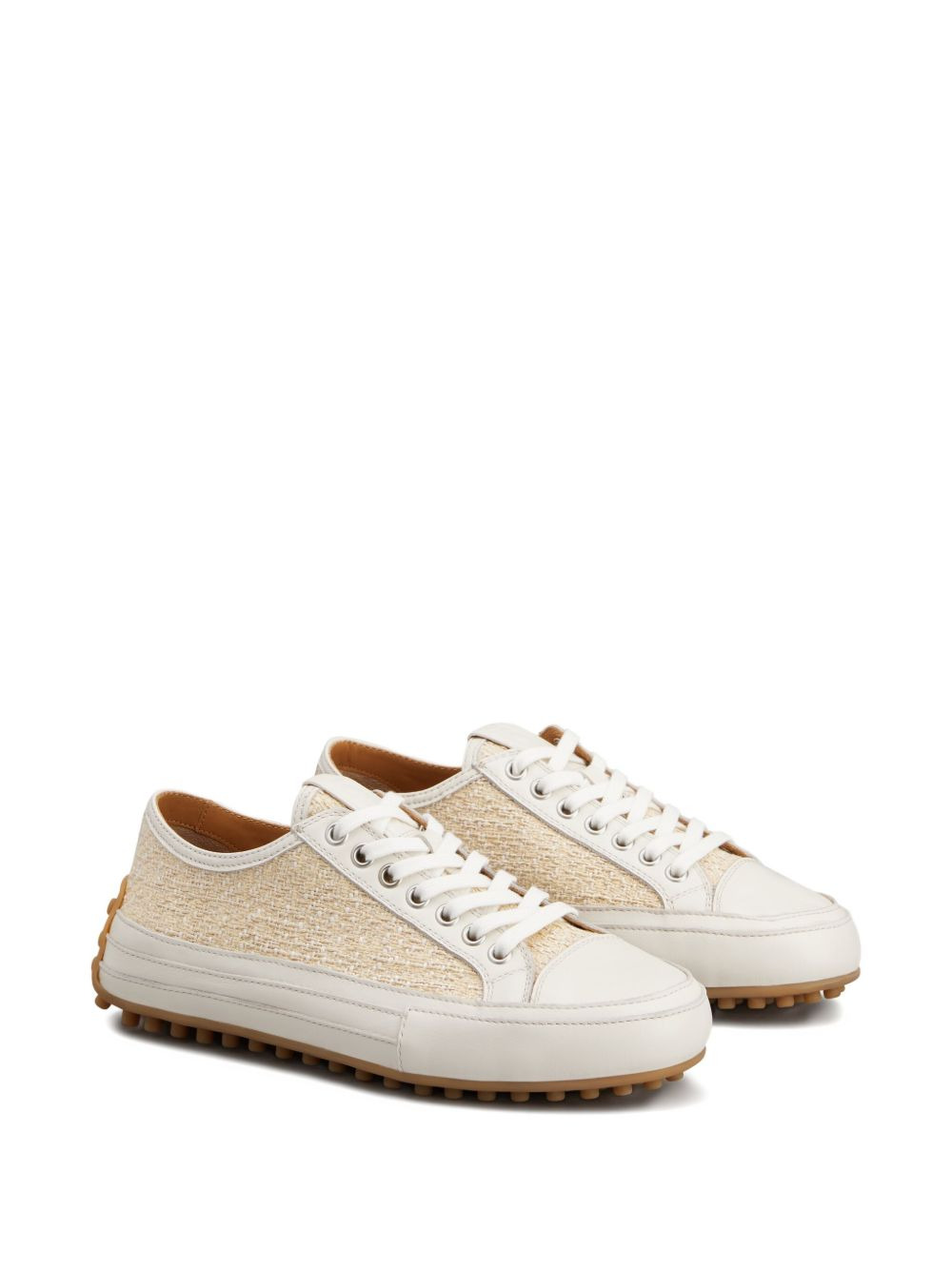 woven leather sneakers - 2