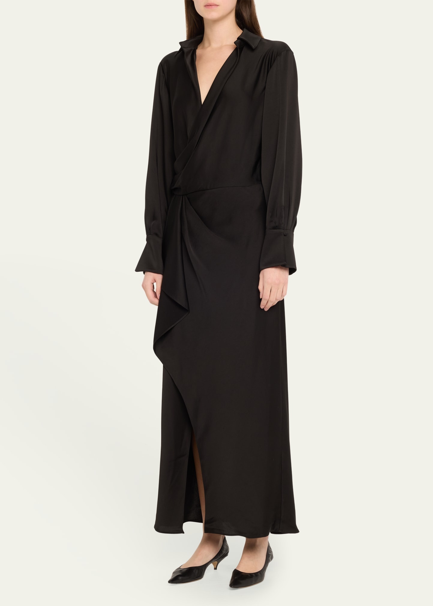 Talita Drape-Front Midi Dress - 4