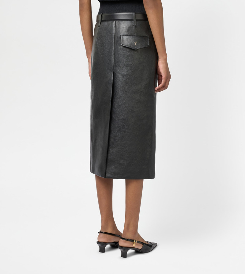 SKIRT IN LEATHER - BLACK 4
