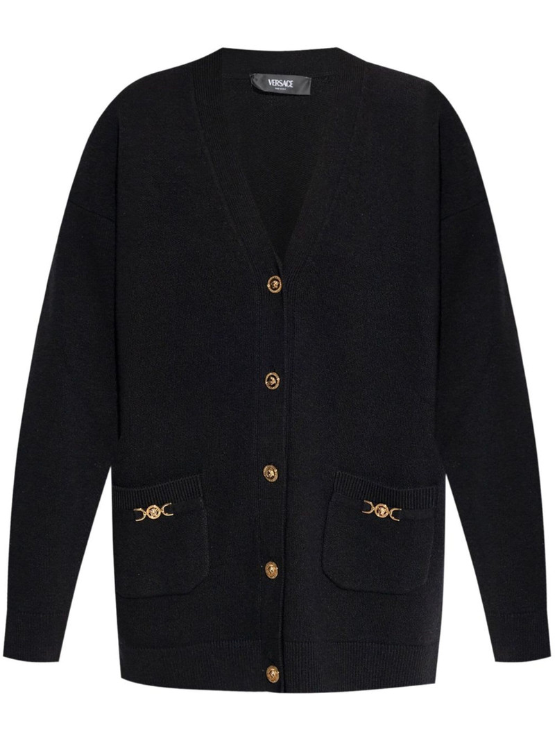 Medusa-button cardigan 1