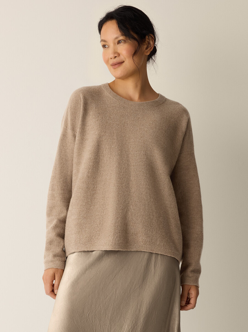 Fine Felted Wool Crew Neck Top in Regenerative Wool 3