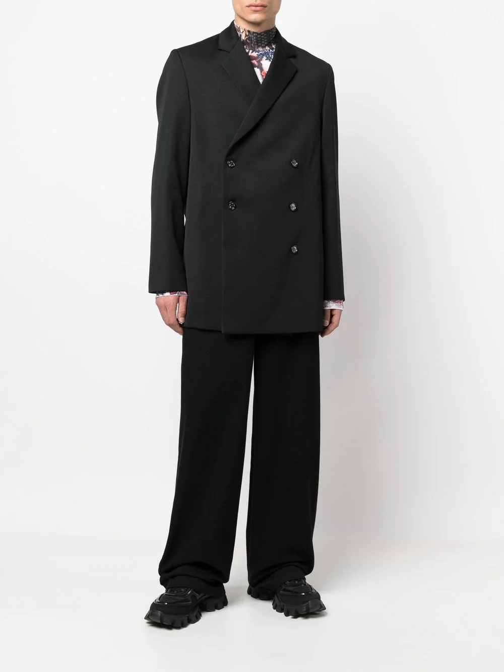 double breasted wool coat - 2