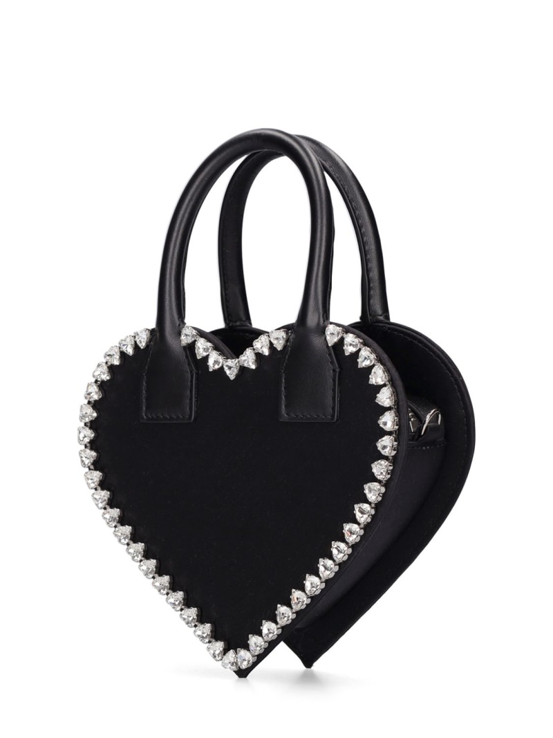 Small Audrey heart satin top handle bag - 2