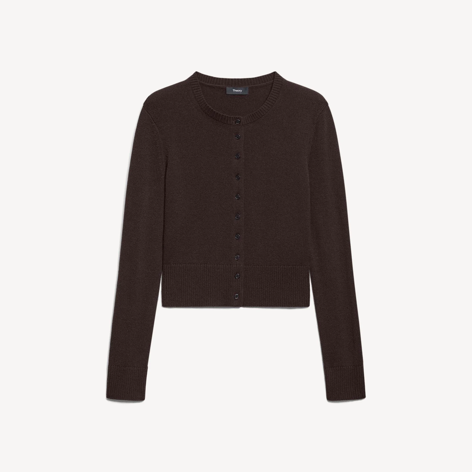Crewneck Button-Up Cardigan in Cashmere - 1