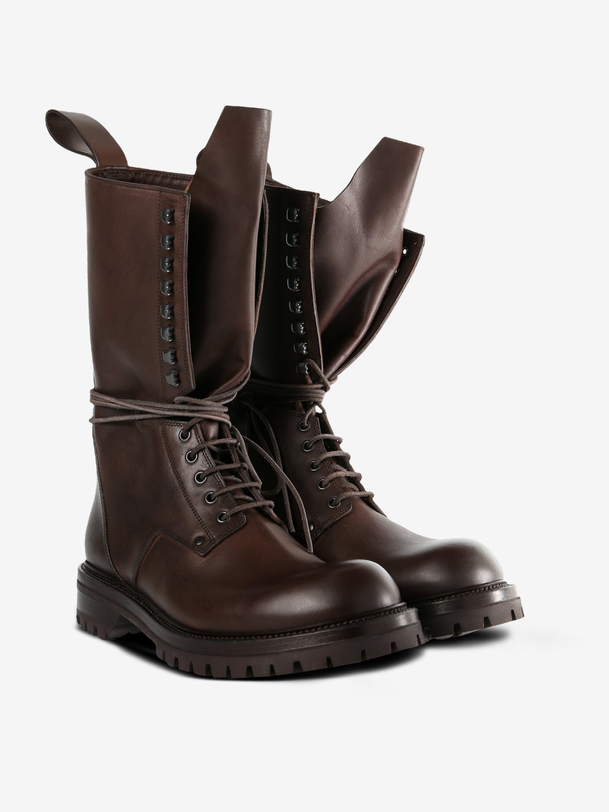 RICK OWENS - Men Stivali In Pelle Army Laced Boot - 2