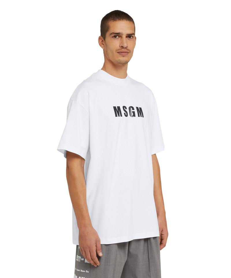 Cotton crew neck cotton t-shirt with MSGM logo 4
