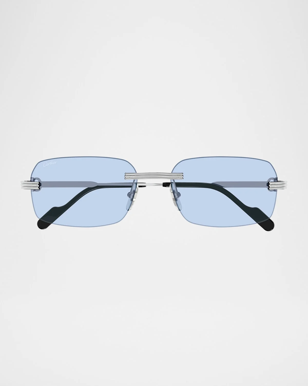 Men's Rimless Rectangle Metal Sunglasses - 1