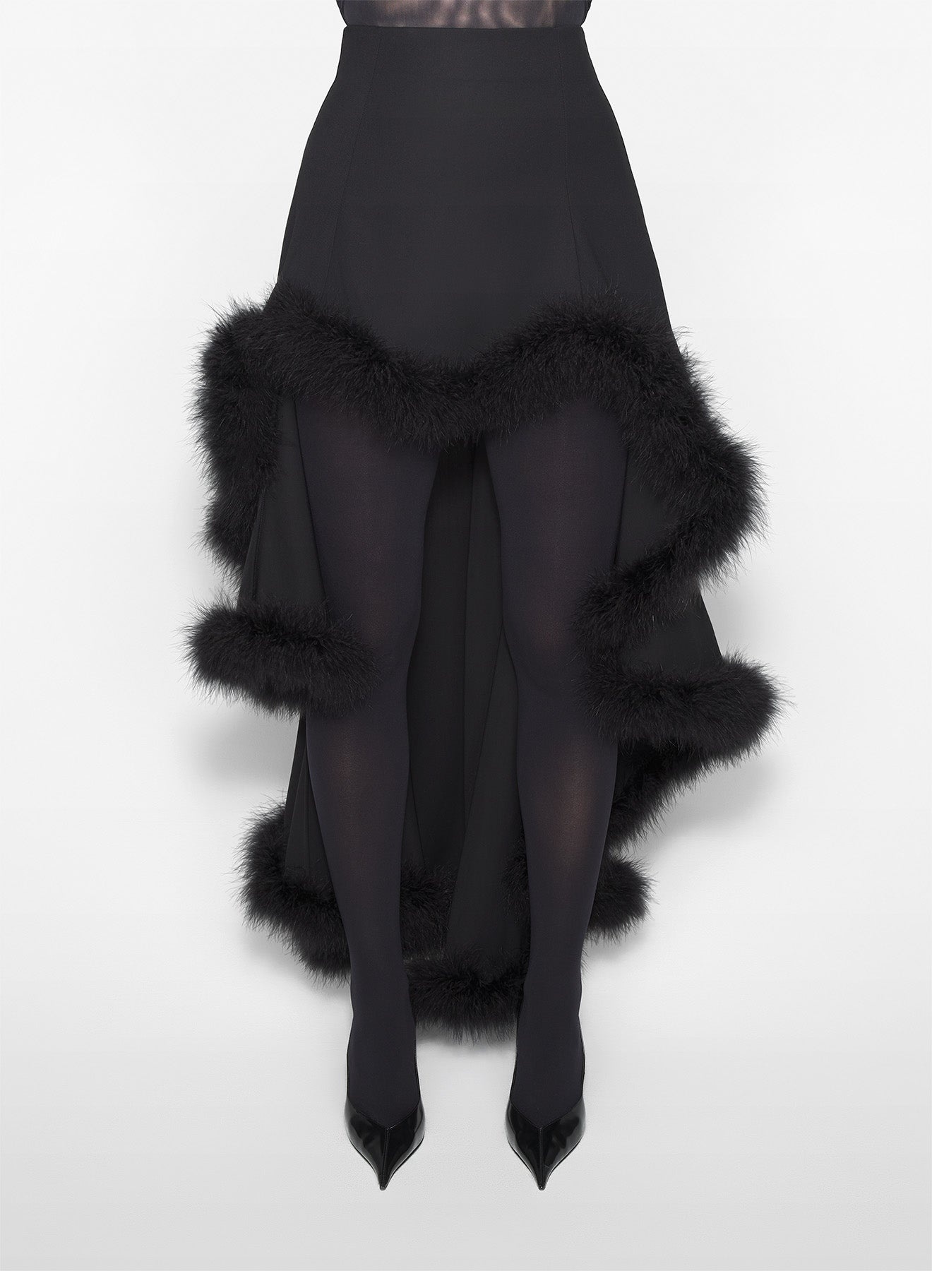 black marabou waterfall skirt - 2