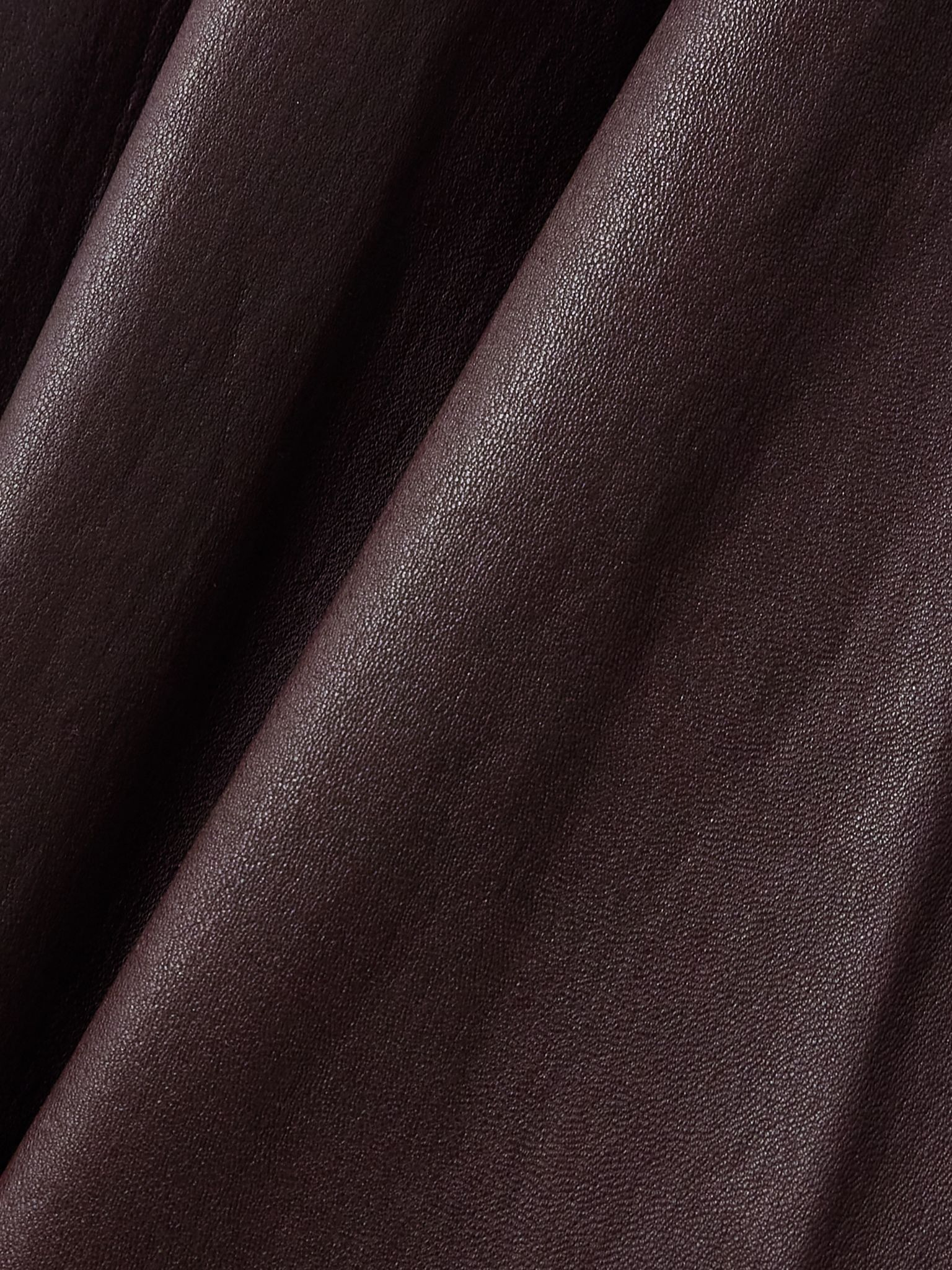 Queen paneled leather midi skirt Burgundy - 4