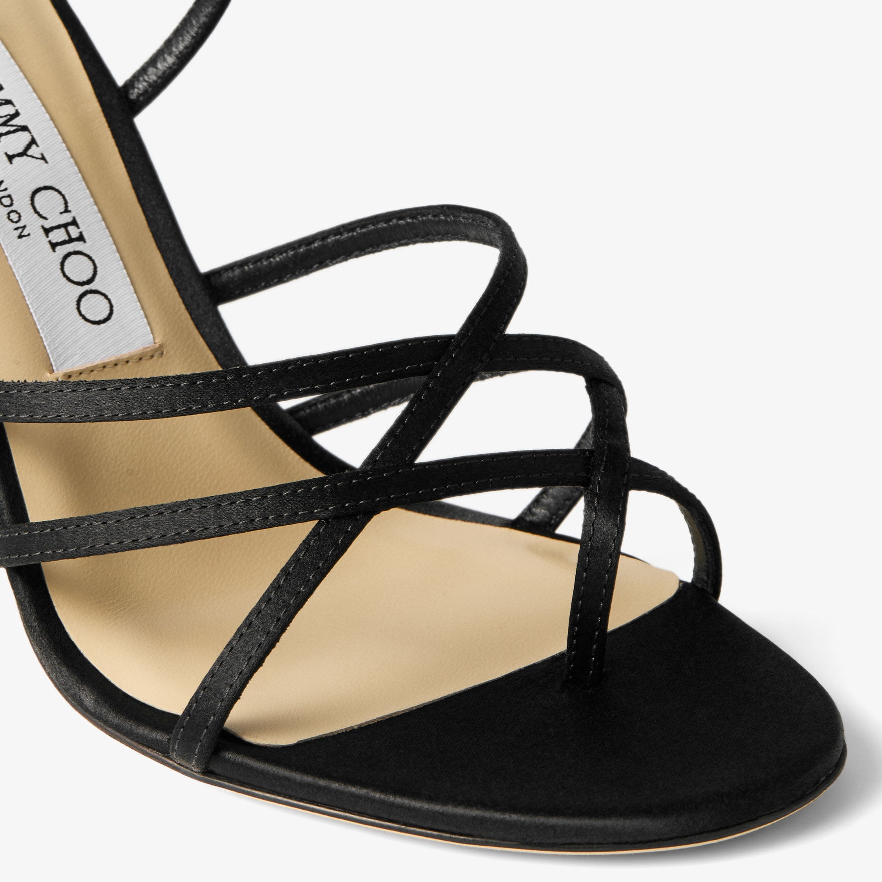 Strappy
Black Satin Sandal - 4