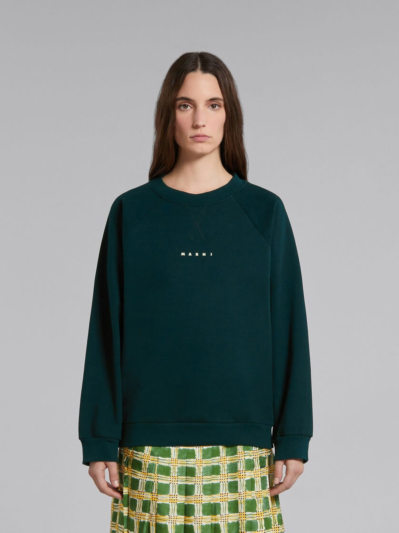 Marni GREEN BIO COTTON SWEATSHIRT WITH MARNI LOGO outlook