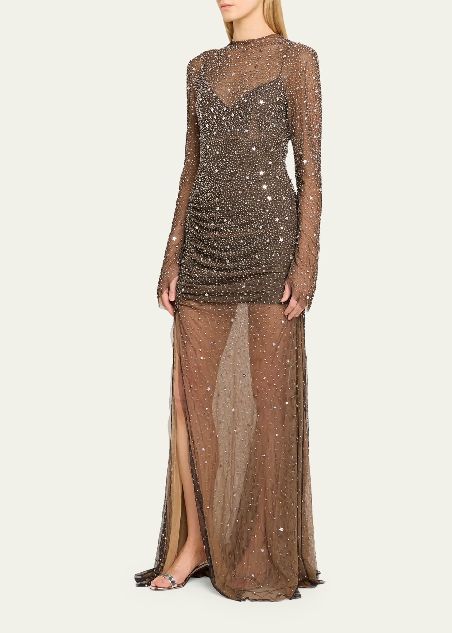Charley Star Sequined Sheer Gown - 4