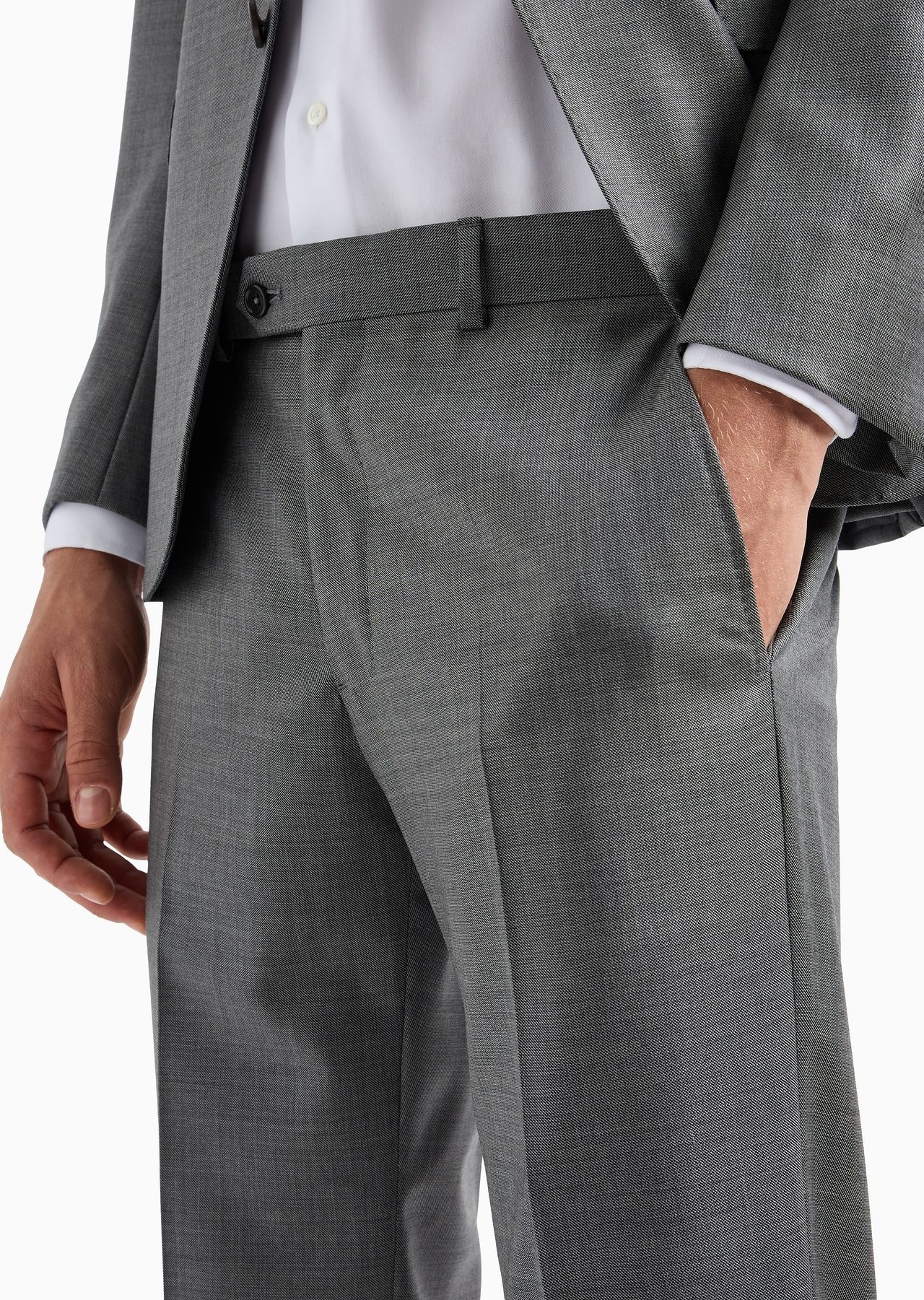 Single-breasted slim-fit suit in a silky-finish grisaille - 6