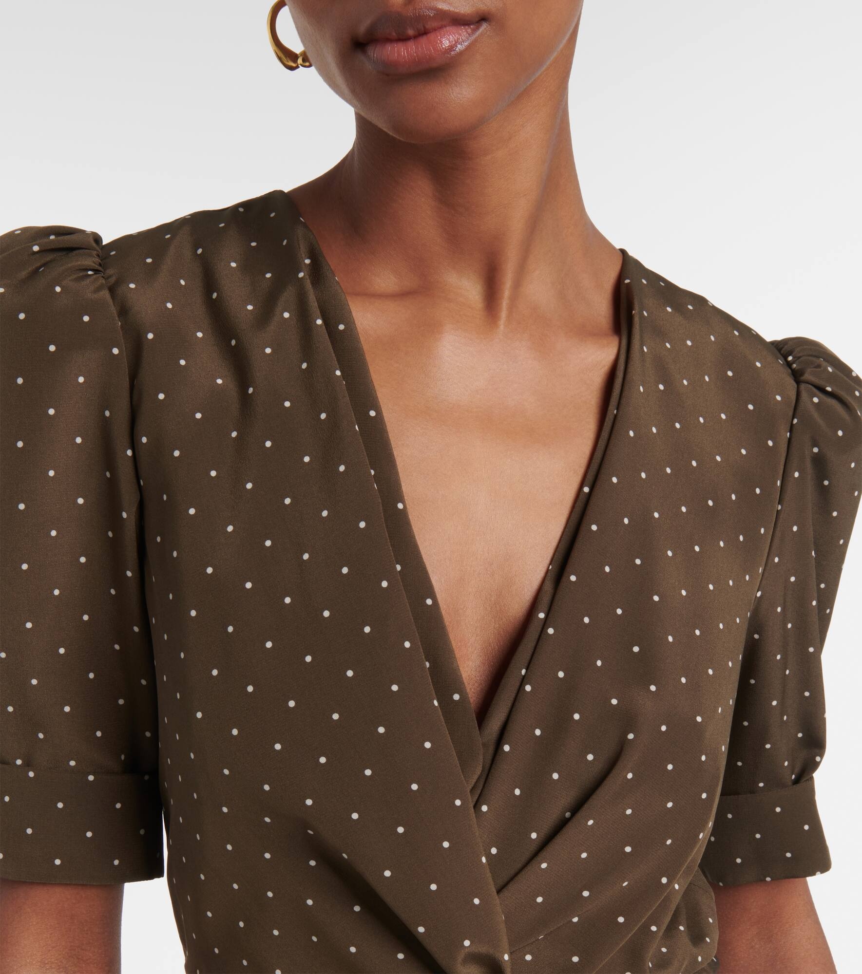 Polka-dot silk midi dress - 4