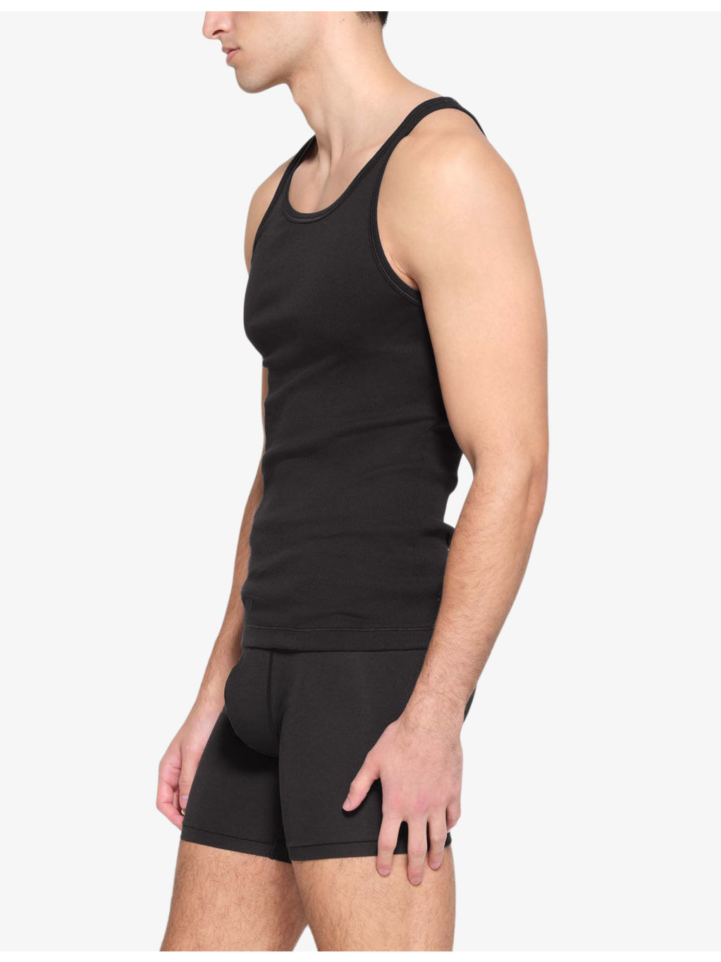 Ribbed slim-fit pack of three stretch-cotton tank tops - 3