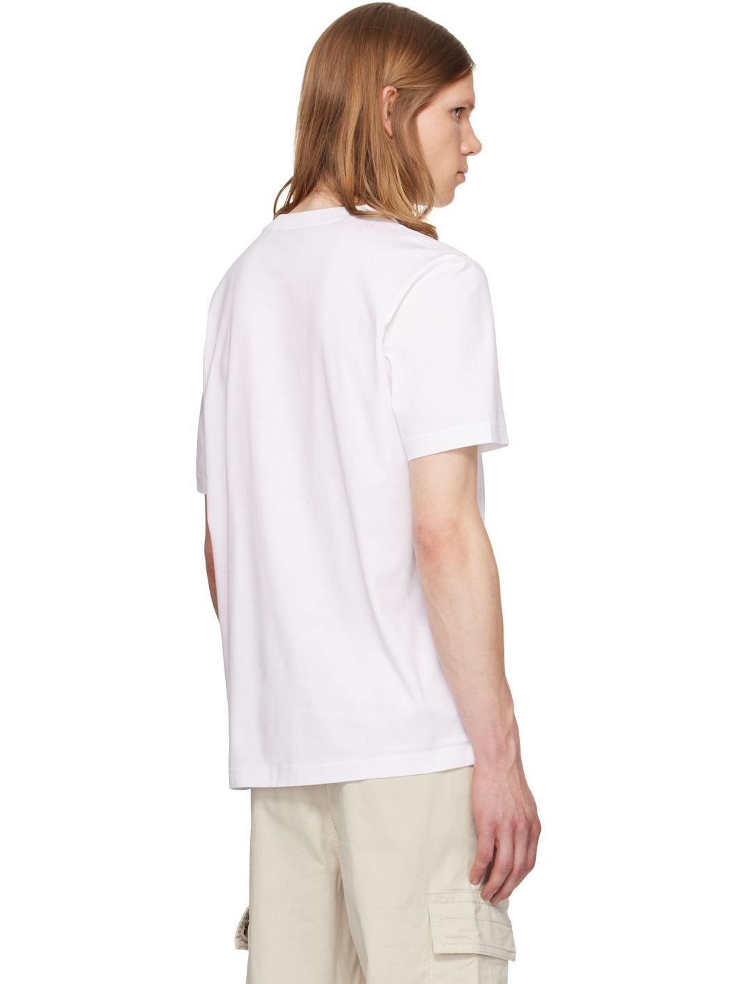 White Cotton-Jersey Logo Print T-shirt - 3