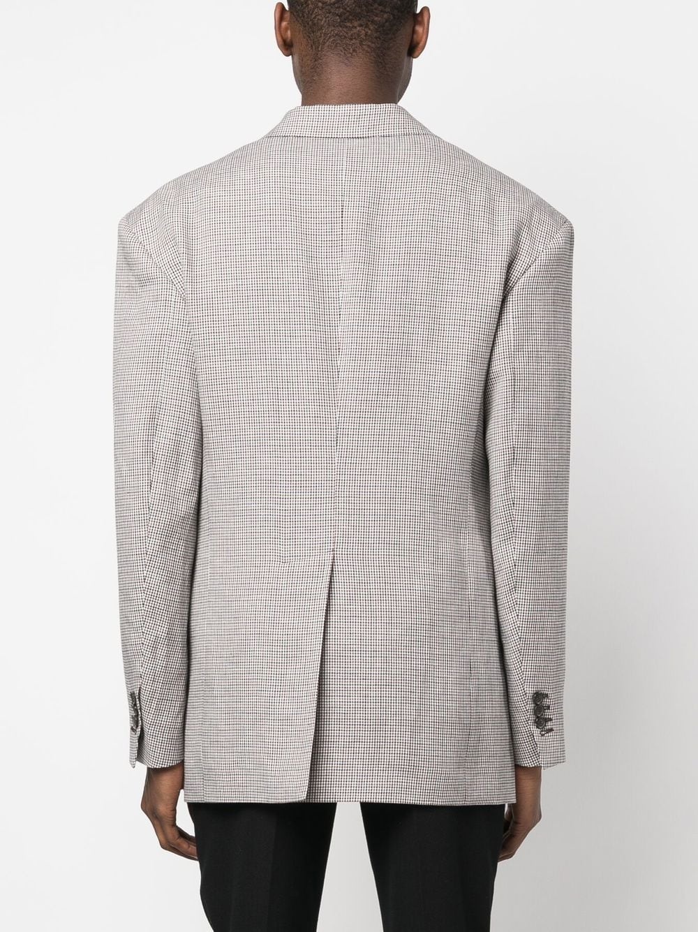 single-breasted checked jacket - 4