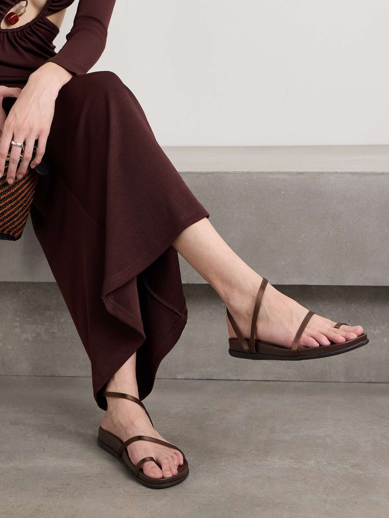 ANCIENT GREEK SANDALS Eleftheria satin sandals Brown outlook