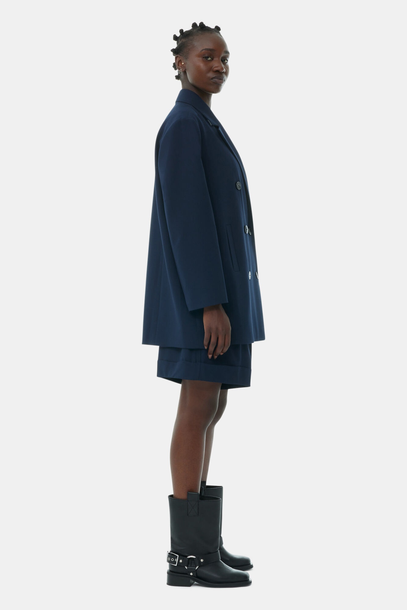 BLUE LIGHT OVERSIZED BLAZER - 4
