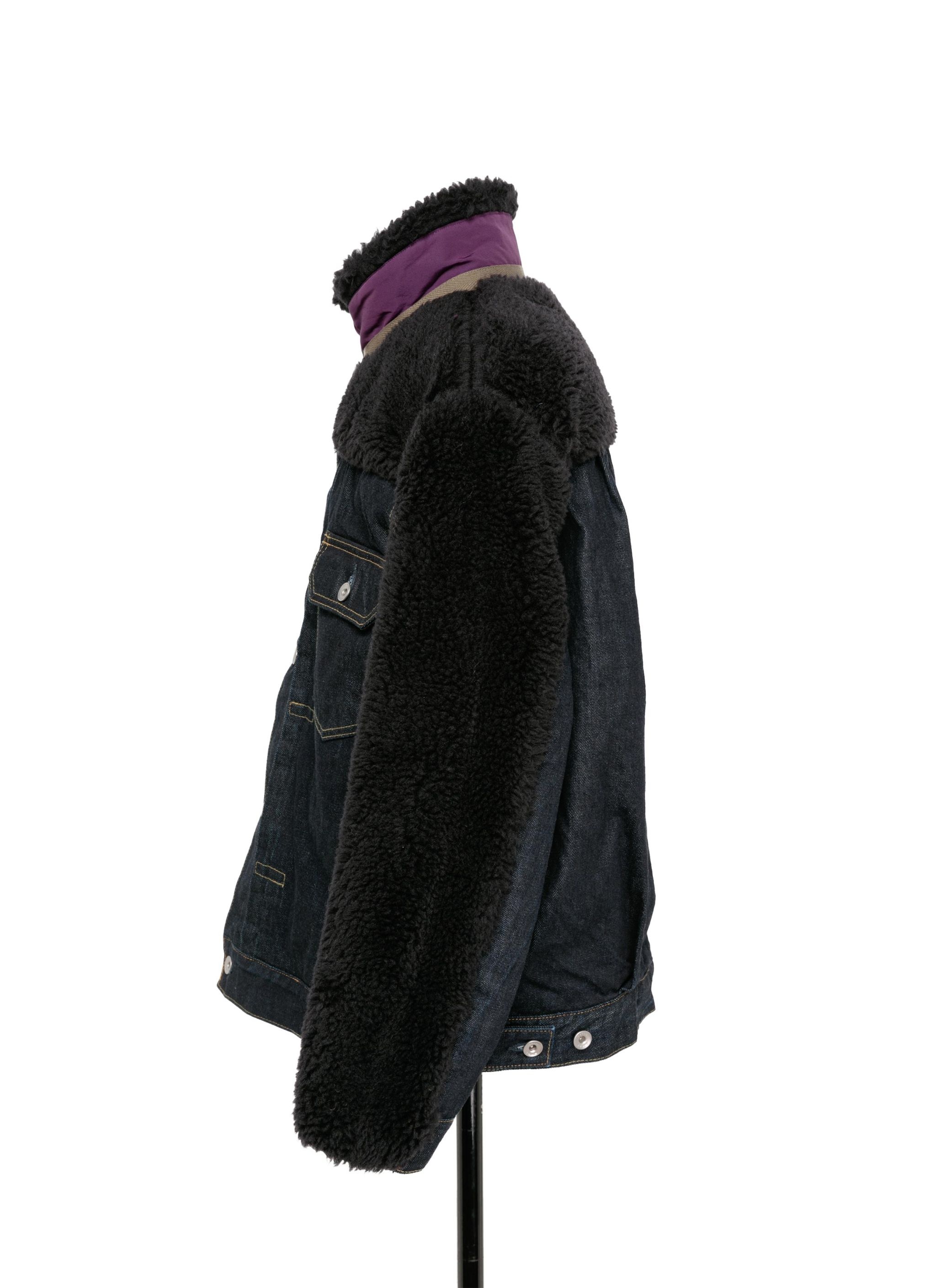 Faux Shearling x Denim Blouson - 3