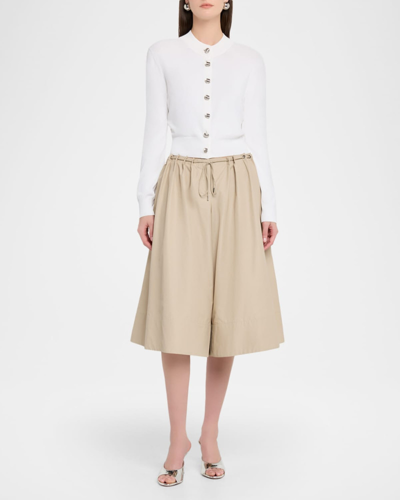 BRANDON MAXWELL Sutton Drawstring Wide-Leg Bermuda Shorts outlook