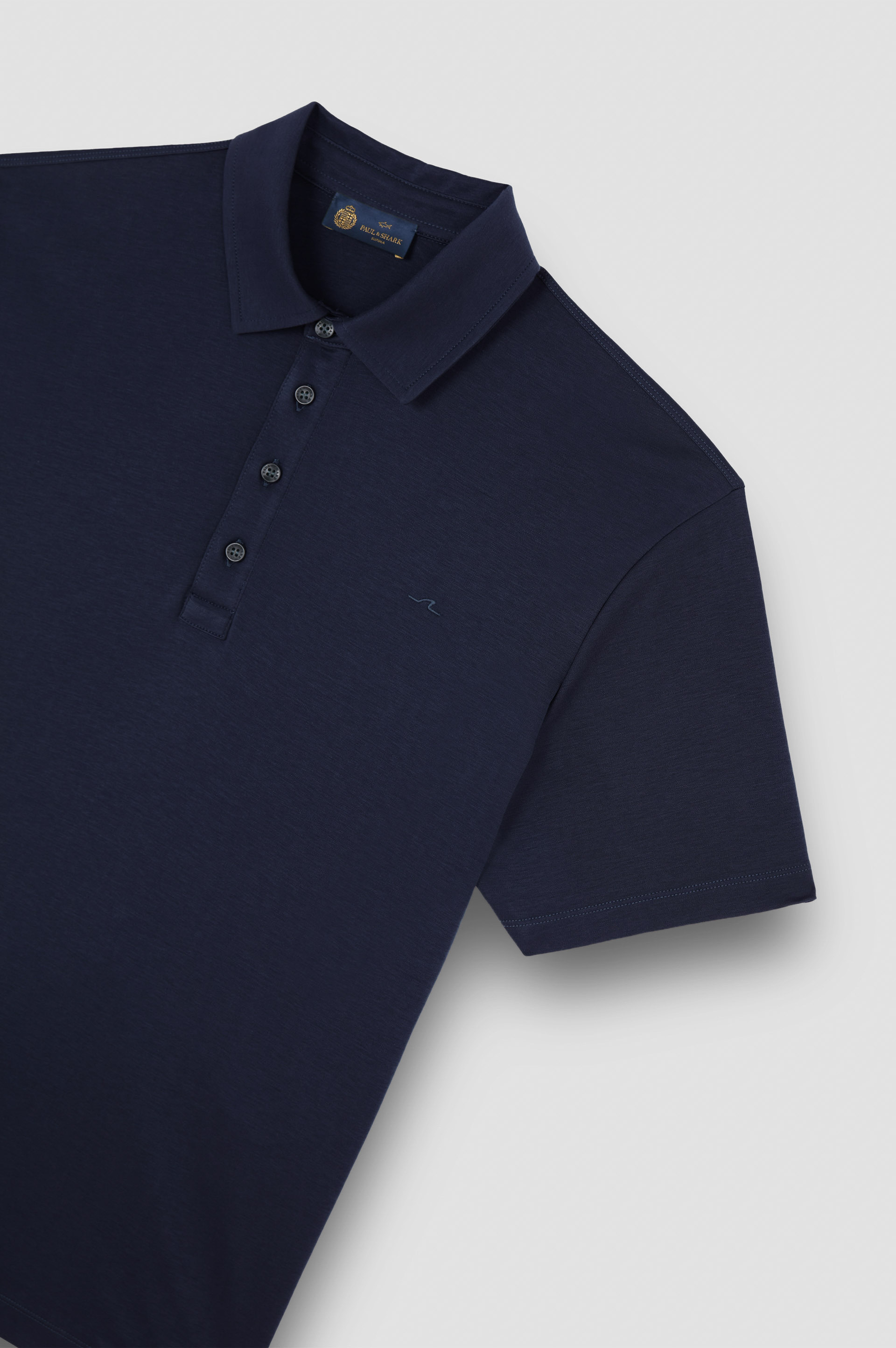 SUPIMA® COTTON JERSEY POLO SHIRT WITH SHARK FIN EMBROIDERY - 5