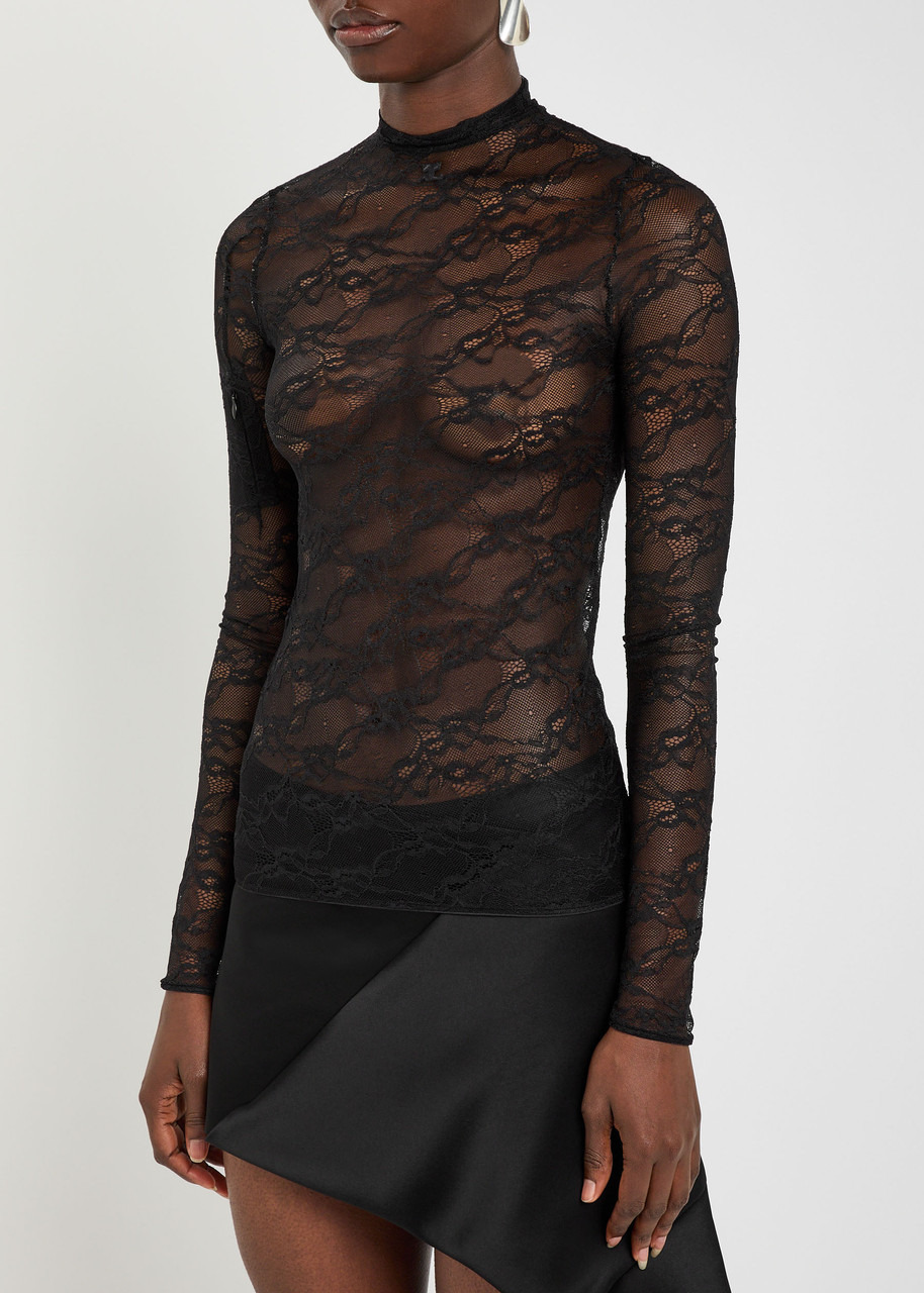 Courrèges Floral Guipure Lace top - 2