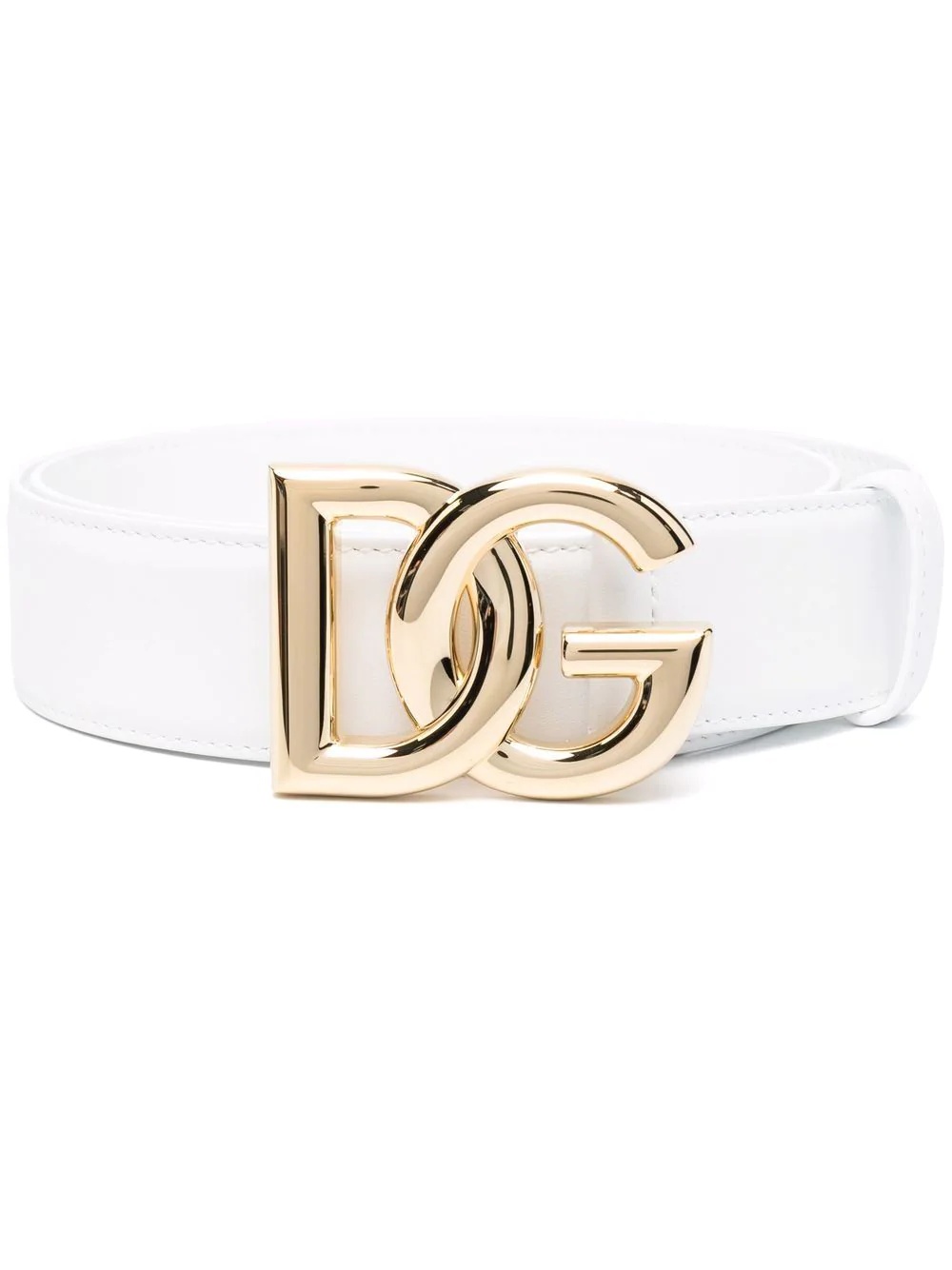 logo-plaque leather belt - 1