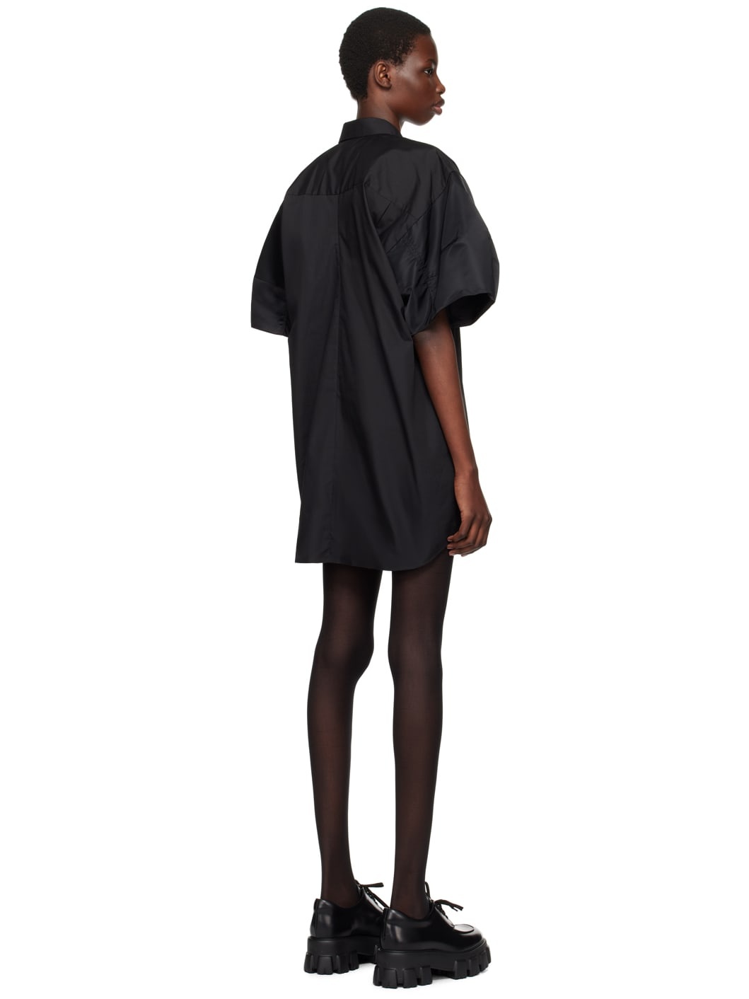 Black Shirt Minidress - 3