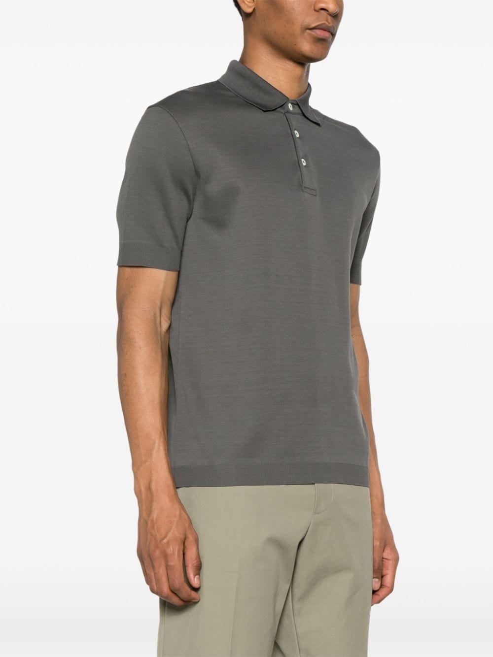 button-up cotton polo shirt - 3