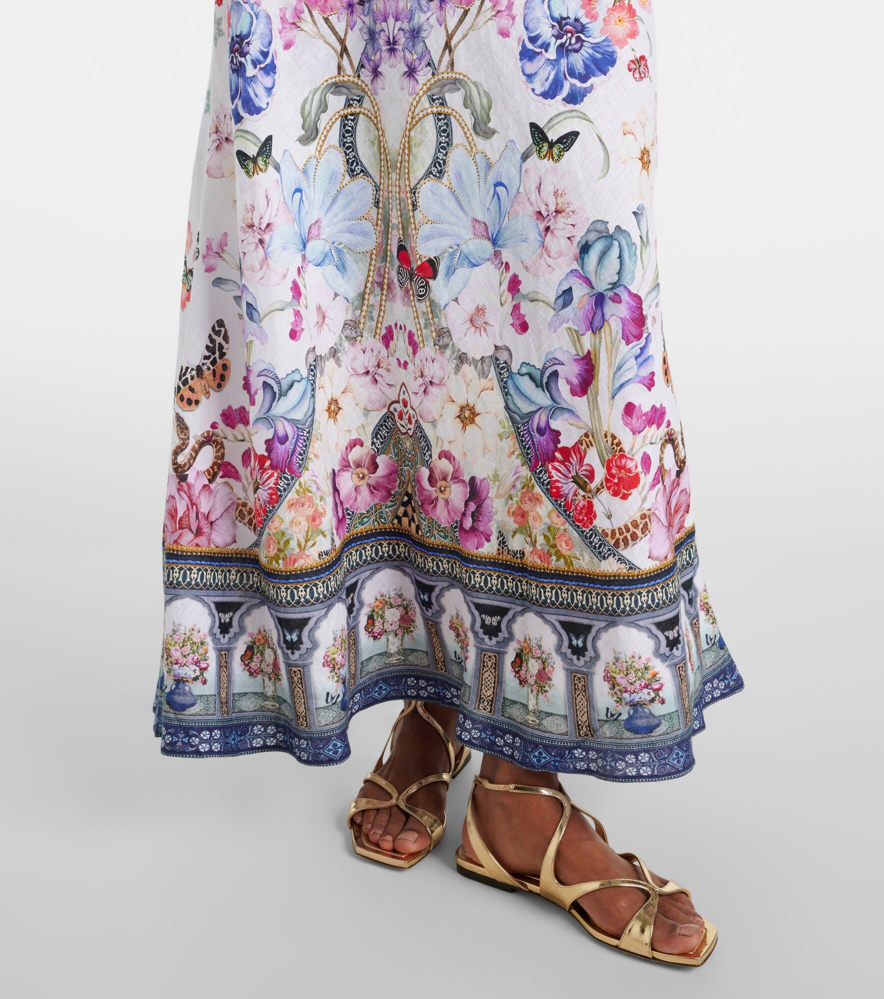 Crystal-embellished linen slip dress - 5