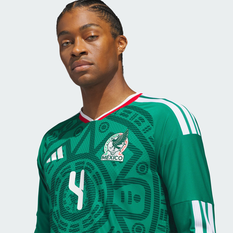 Mexico 26 Home Alvarez Authentic Long Sleeve Jersey 5