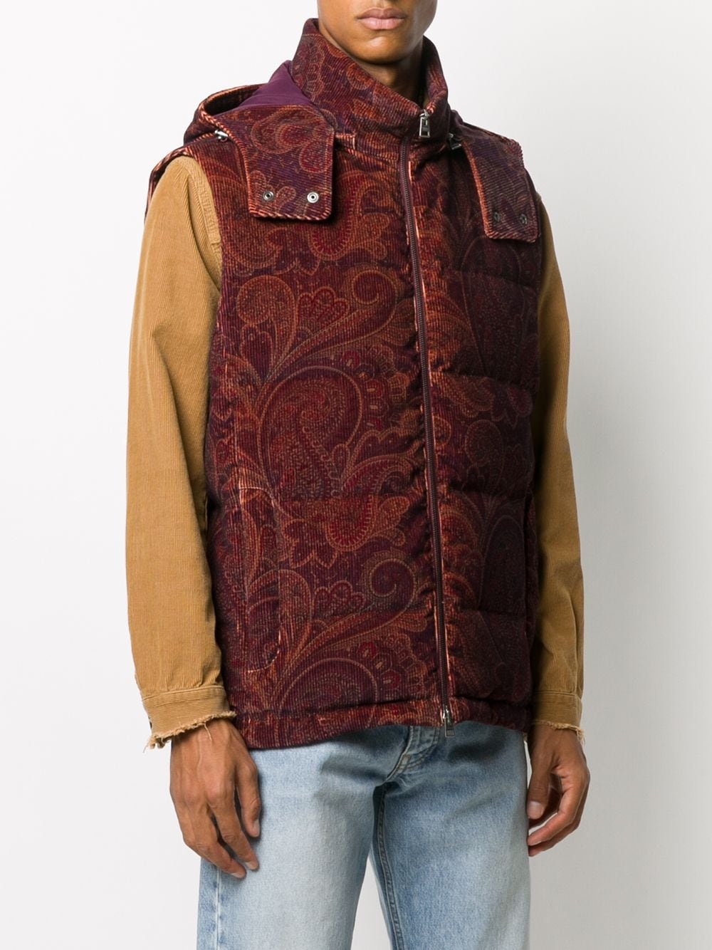 paisley-print padded gilet - 3