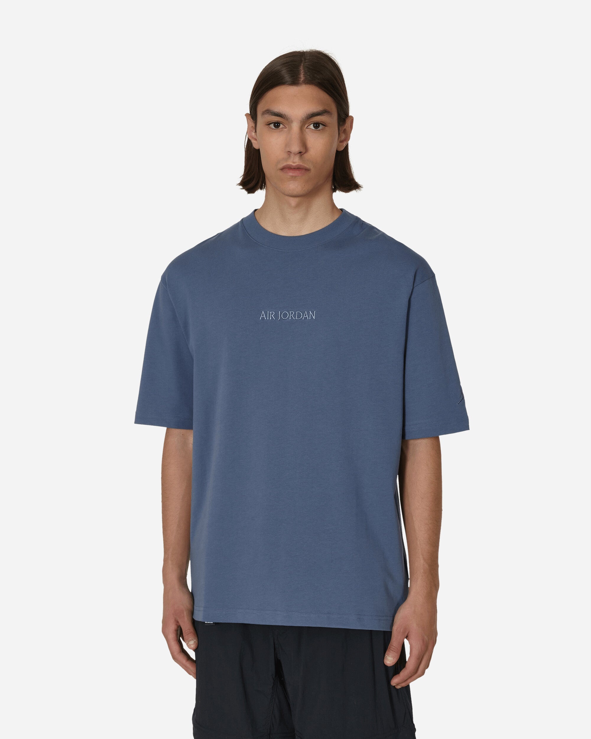 Jordan Wordmark T Shirt Diffused Blue slamjam REVERSIBLE